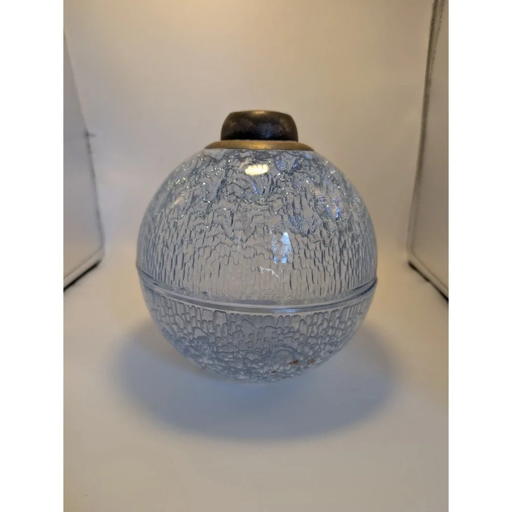 Textured Glass Orb Jar Periwinkle Lavender Neoteric‎ Spherical Decorative Vessel